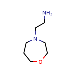Chemical structure of 2-(1,4-Oxazepan-4-yl)ethanamine , CAS 878155-50-1, AChemBlock AD261324