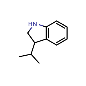 Chemical structure of 3-Isopropylindoline , CAS 67932-69-8, AChemBlock AD261328