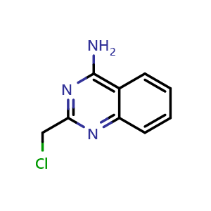 Chemical structure of 2-(Chloromethyl)quinazolin-4-amine , CAS 877041-19-5, AChemBlock AD261333