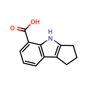 Chemical structure of 1,2,3,4-Tetrahydrocyclopenta[b]indole-5-carboxylic acid , CAS 422312-00-3, AChemBlock AD261336