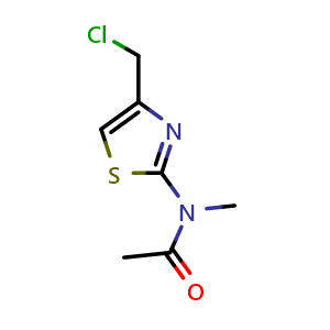 Chemical structure of N-[4-(Chloromethyl)-2-thiazolyl]-N-methylacetamide , CAS 37060-75-6, AChemBlock AD261348
