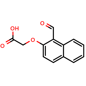 Chemical structure of 2-[(1-Formyl-2-naphthyl)oxy]acetic acid , CAS 27855-91-0, AChemBlock AD261356