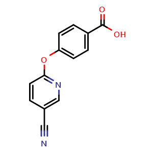 Chemical structure of 4-[(5-Cyano-2-pyridyl)oxy]benzoic acid , CAS 1093641-47-4, AChemBlock AD261361
