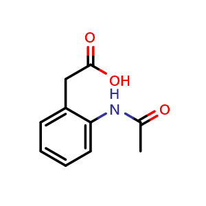 Chemical structure of 2-Acetamidophenylacetic acid , CAS 103205-34-1, AChemBlock AD261362