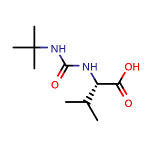 Chemical structure of (S)-2-[3-(tert-Butyl)ureido]-3-methylbutanoic acid , CAS 86674-78-4, AChemBlock AD261368