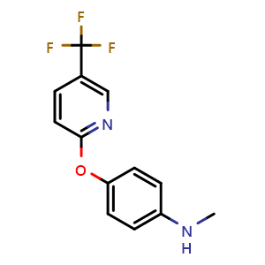 Chemical structure of N-Methyl-4-[[5-(trifluoromethyl)-2-pyridyl]oxy]aniline , CAS 1183362-22-2, AChemBlock AD261369