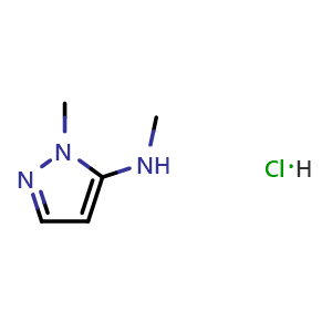 Chemical structure of N,1-Dimethyl-1H-pyrazol-5-amine hydrochloride , CAS 1334146-41-6, AChemBlock AD261380