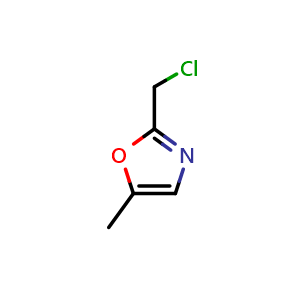 Chemical structure of 2-(Chloromethyl)-5-methyloxazole , CAS 731851-14-2, AChemBlock AD261381