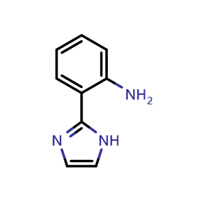 Chemical structure of 2-(2-Imidazolyl)aniline , CAS 29528-25-4, AChemBlock AD261382