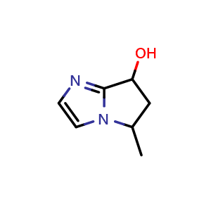 Chemical structure of 5-Methyl-6,7-dihydro-5H-pyrrolo[1,2-a]imidazol-7-ol , CAS 1803597-41-2, AChemBlock AD261387