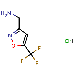 Chemical structure of [5-(Trifluoromethyl)-3-isoxazolyl]methanamine hydrochloride , CAS 1364678-10-3, AChemBlock AD261389