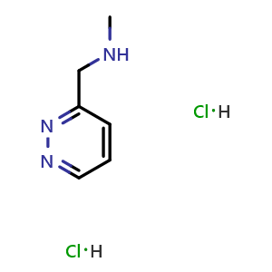 Chemical structure of N-Methyl-1-(3-pyridazinyl)methanamine dihydrochloride , CAS 1989671-80-8, AChemBlock AD261399