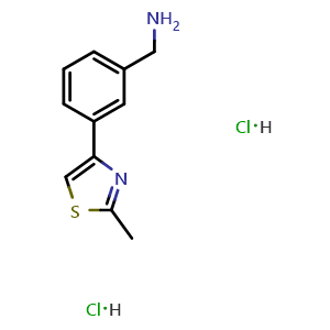 Chemical structure of [3-(2-Methyl-4-thiazolyl)phenyl]methanamine dihydrochloride , CAS 2031258-48-5, AChemBlock AD261400