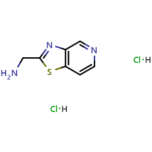 Chemical structure of Thiazolo[4,5-c]pyridin-2-ylmethanamine dihydrochloride , CAS 2044835-56-3, AChemBlock AD261407