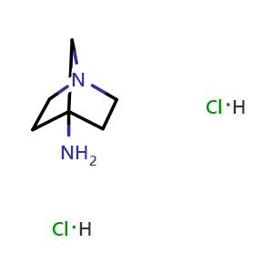 Chemical structure of 4-Amino-1-azabicyclo[2.2.1]heptane dihydrochloride , CAS 1338705-69-3, AChemBlock AD261411