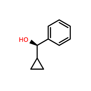 Chemical structure of (R)-alpha-cyclopropylbenzyl alcohol , CAS 110548-55-5, AChemBlock AD261417