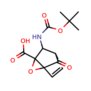 Chemical structure of Diexo-3-tert-Butoxycarbonylamino-bicyclo[2.2.1]hept-5-ene-2-carboxylic acid , CAS 148257-06-1, AChemBlock AD261421