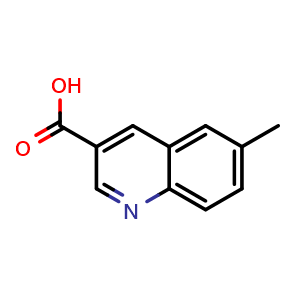 Chemical structure of 6-Methylquinoline-3-carboxylic acid , CAS 254883-95-9, AChemBlock AD261424