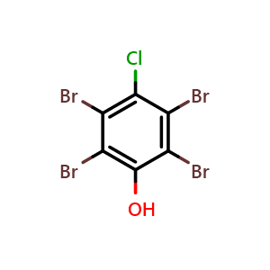 Chemical structure of 2,3,5,6-Tetrabromo-4-chlorophenol , CAS 20188-28-7, AChemBlock AD261425