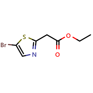 Chemical structure of Ethyl 5-bromothiazole-2-acetate , CAS 1221932-57-5, AChemBlock AD261431