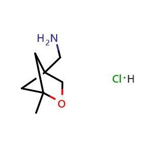 Chemical structure of 4-(Aminomethyl)-1-methyl-2-oxabicyclo[2.1.1]hexane hydrochloride , CAS 2287275-01-6, AChemBlock AD261437