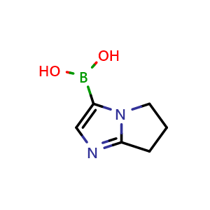 Chemical structure of 6,7-Dihydro-5H-pyrrolo[1,2-a]imidazole-3-boronic acid , CAS 1876473-42-5, AChemBlock AD261441