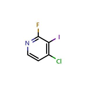 Chemical structure of 4-Chloro-2-fluoro-3-iodopyridine , CAS 1211590-40-7, AChemBlock AD261443