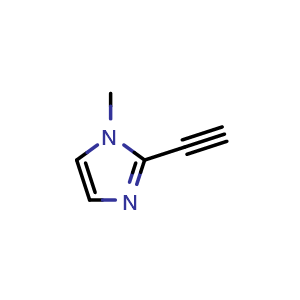 Chemical structure of 2-Ethynyl-1-methylimidazole , CAS 37067-93-9, AChemBlock AD261444