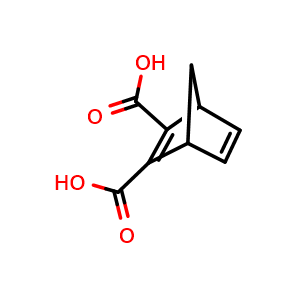 Chemical structure of Bicyclo[2.2.1]hepta-2,5-diene-2,3-dicarboxylic acid , CAS 15872-28-3, AChemBlock AD261457