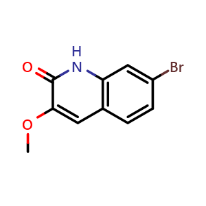 Chemical structure of 7-Bromo-3-methoxyquinolin-2(1H)-one , CAS 1434103-23-7, AChemBlock AD261458