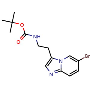 Chemical structure of 2-(6-Bromoimidazo[1,2-a]pyridin-3-yl)-N-Boc-ethanamine , CAS 2059148-29-5, AChemBlock AD261464