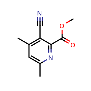 Chemical structure of Methyl 3-cyano-4,6-dimethylpicolinate , CAS 2168928-39-8, AChemBlock AD261471