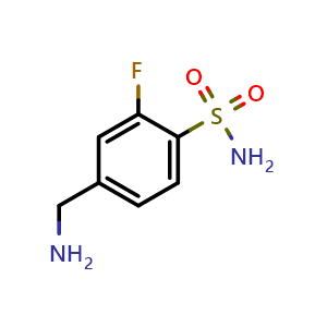 Chemical structure of 4-(Aminomethyl)-2-fluorobenzenesulfonamide , CAS 1519840-09-5, AChemBlock AD261473