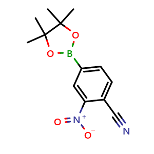 Chemical structure of 4-Cyano-3-nitrophenylboronic acid pinacol ester , CAS 2055777-49-4, AChemBlock AD261478