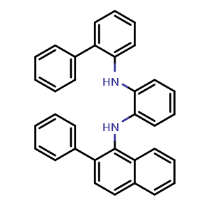 Chemical structure of N1-(2-Biphenylyl)-N2-(2-phenyl-1-naphthyl)benzene-1,2-diamine , CAS 2897656-97-0, AChemBlock AD261488