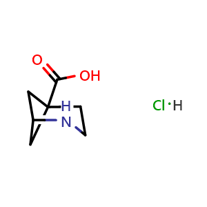 Chemical structure of 2-Azabicyclo[3.1.1]heptane-5-carboxylic acid hydrochloride , CAS 1882055-80-2, AChemBlock AD261500