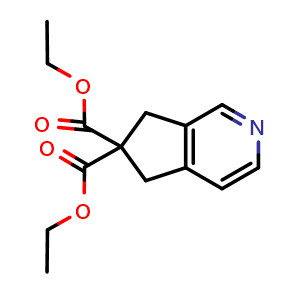 Chemical structure of Diethyl 5H-Cyclopenta[c]pyridine-6,6(7H)-dicarboxylate , CAS 932035-63-7, AChemBlock AD261513