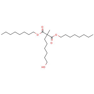 Chemical structure of Dioctyl 2-(6-Hydroxyhexyl)-2-methylmalonate , CAS 3023566-53-9, AChemBlock AD261515