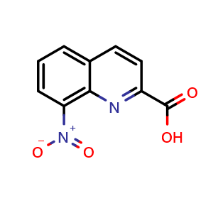 Chemical structure of 8-Nitroquinoline-2-carboxylic acid , CAS 15733-85-4, AChemBlock AD261516