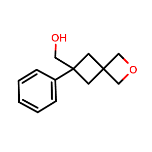 Chemical structure of (6-Phenyl-2-oxaspiro[3.3]heptan-6-yl)methanol , CAS 2098069-36-2, AChemBlock AD261541