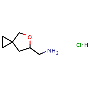 Chemical structure of 5-Oxaspiro[2.4]heptan-6-ylmethanamine hydrochloride , CAS 2853616-38-1, AChemBlock AD261542