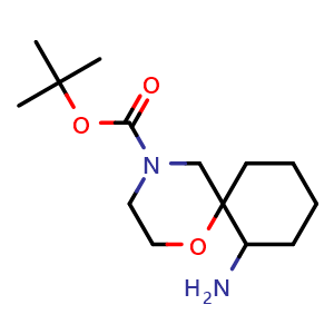 Chemical structure of 4-Boc-1-oxa-4-azaspiro[5.5]undecan-7-amine , CAS 1934279-32-9, AChemBlock AD261549