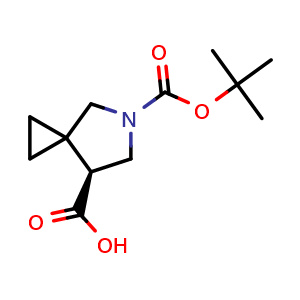 Chemical structure of (S)-5-Boc-5-azaspiro[2.4]heptane-7-carboxylic acid , CAS 2199213-79-9, AChemBlock AD261551