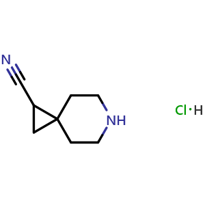 Chemical structure of 6-Azaspiro[2.5]octane-1-carbonitrile hydrochloride , CAS 2309465-97-0, AChemBlock AD261554