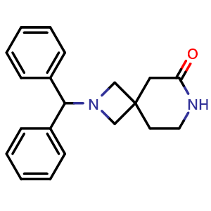 Chemical structure of 2-Benzhydryl-2,7-diazaspiro[3.5]nonan-6-one , CAS 2923245-67-2, AChemBlock AD261560
