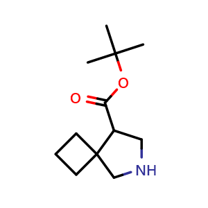 Chemical structure of tert-Butyl 6-Azaspiro[3.4]octane-8-carboxylate , CAS 2172520-68-0, AChemBlock AD261562