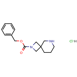 Chemical structure of 2-Cbz-2,6-diazaspiro[3.5]nonane hydrochloride , CAS 1227382-08-2, AChemBlock AD261563