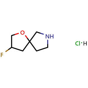 Chemical structure of 3-Fluoro-1-oxa-7-azaspiro[4.4]nonane hydrochloride , CAS 2925082-09-1, AChemBlock AD261565