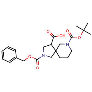 Chemical structure of 7-Boc-2-Cbz-2,7-diazaspiro[4.5]decane-4-carboxylic acid , CAS 2172119-29-6, AChemBlock AD261570