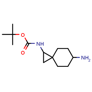 Chemical structure of N1-Boc-spiro[2.5]octane-1,6-diamine , CAS 1781470-19-6, AChemBlock AD261574